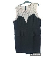 Evening dress Laced In Love Peplum Dress Nude Black Beading to Yoke
