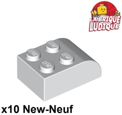 Lego 10x Slope Curved Stein Hang Curved 3x2 abgerundet weiß/white 6215 NEU