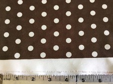 BROWN WHITE POLKA DOT POLY-62 INCH WIDE- 1 1/4 YARDS
