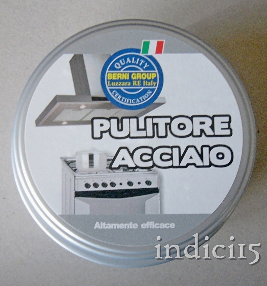 indici15 Pulitore Acciaio Pasta per Metalli Inox Cromo Rame 400 g. bernigroup