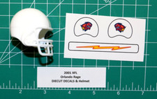 2001 XFL Orlando Rage Florida *DIECUT DECALS* for OPI Football Gumball Helmets