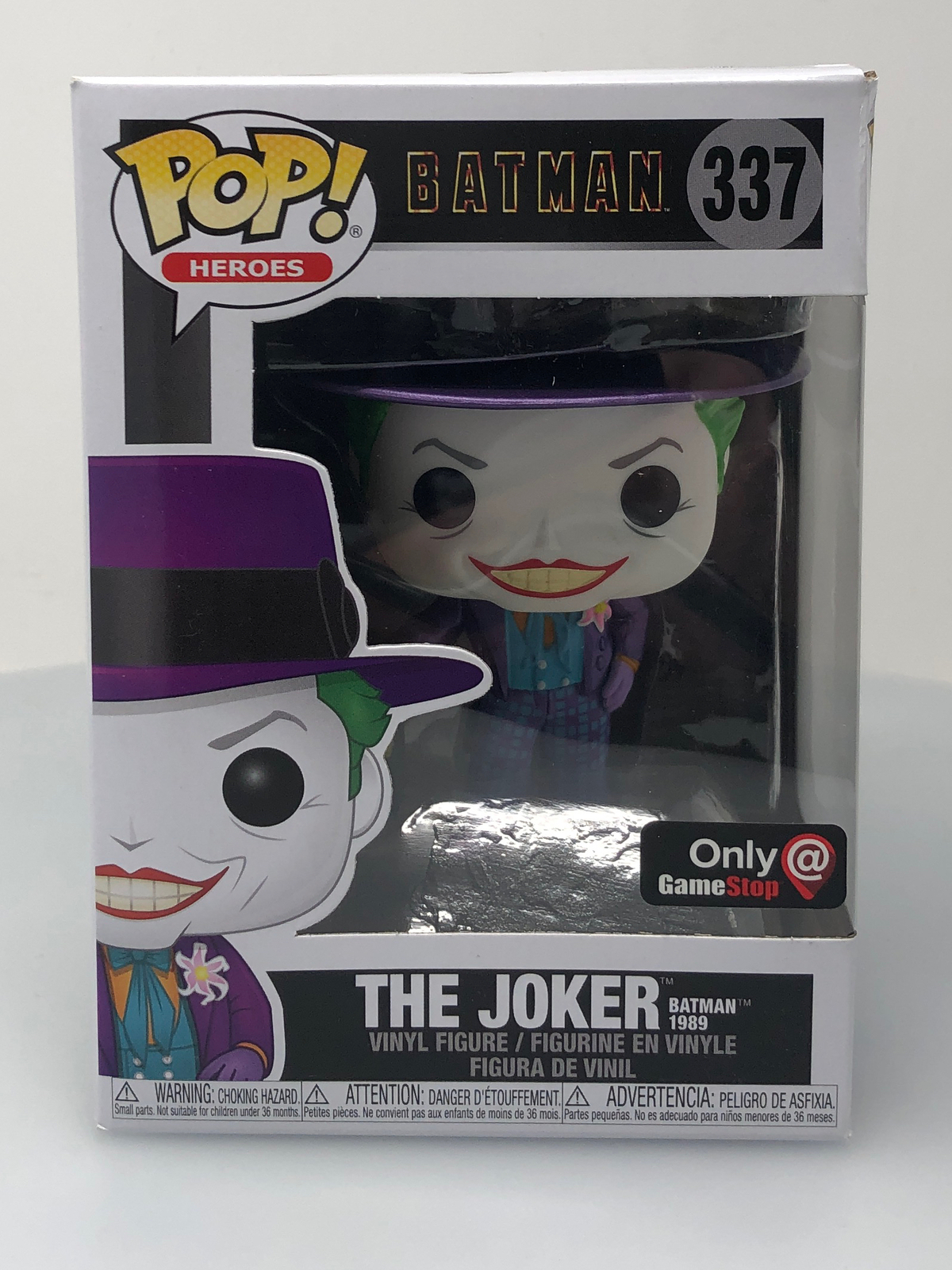 Funko Pop! Heroes Dc Comics The Joker Batman 1989 Metallic #337 Damaged