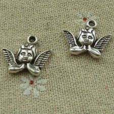 Free Ship 120 pcs tibetan silver angel head charms 19X16mm L-3866