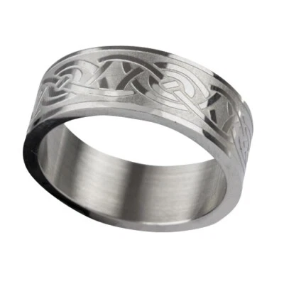 Keltischer Knoten Ring celtic keltisch Kelten Laser Design Edelstahl SR020