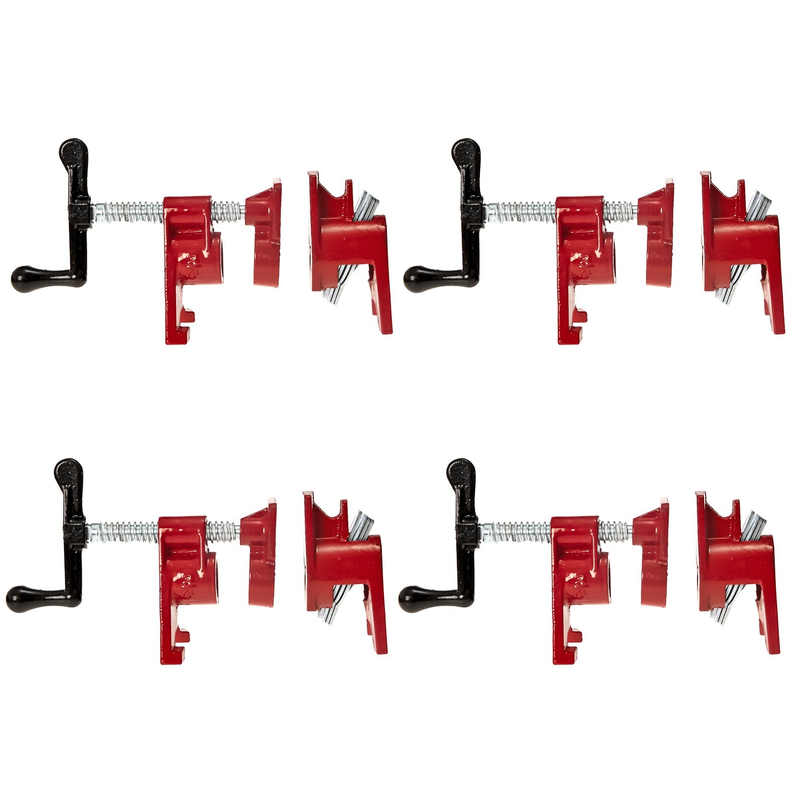 3/4 Inch Cast Iron Pipe Clamps for Woodworking with Unique Foot Design - Set of 4