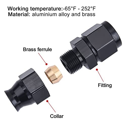 6AN AN6 Male To 5/16" Hardline Tube Fuel Line Fitting Tubing