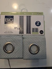 The Big One 2 Pack Window Curtain Panels Seafoam Aqua & White 84 in (4) availabl