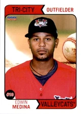 2015 Tri-City ValleyCats Choice #14 Edwin Medina Toa Baja Puerto Rico PR Card