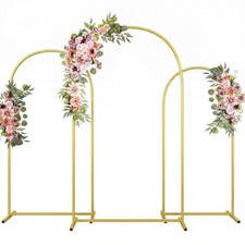 Metal Arch Backdrop Stand Wedding Arch Frame Set of 3 7.2FT/6.6FT/6FT Gold