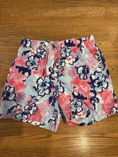 Preowned Exc Cond.  Vintage Summer  Brand Men  s Swim Trunks Sz L Floral w/liner