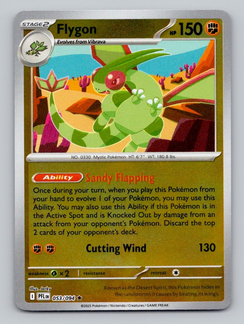 Reverse Holo Flygon 053/094 Rare Phantasmal Flames Pokemon