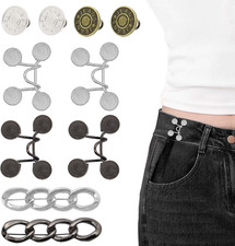 10 Sets Pant Waist Tightener Buttons Pins for Loose Jeans No Sew Jeans Button ,