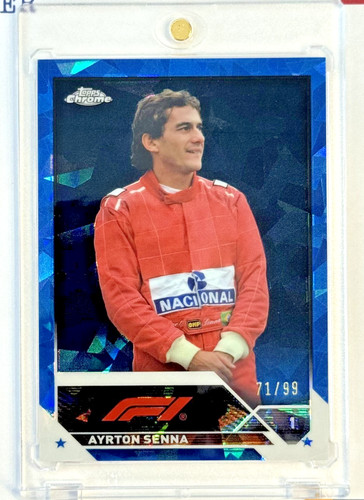 Ayrton Senna [Variation] #198 card from 2023 Topps Chrome Sapphire F1