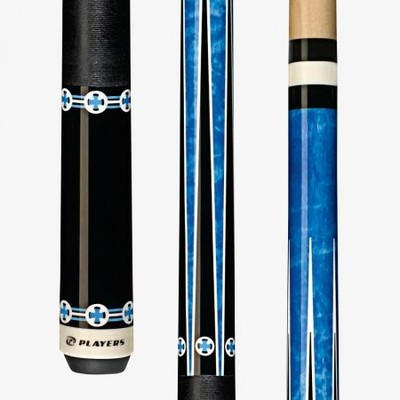 New Players C-985 Billiards Pool Cue Stick (Blue/Black/White Graphic Overlays)