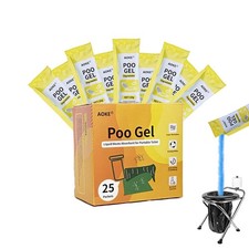 25 Pcs Portable Toilet Gel Powder, Poo Deodorizer for Outdoor Camping