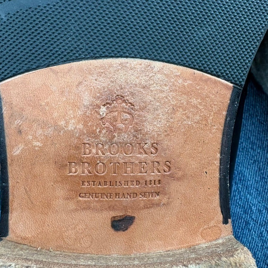 Brooks Brothers Tassel Loafers 10 D Black Leather Braided Trim Hand Sewn Shoes thumbnail 8