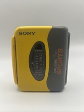 Sony Walkman WM-SXF10 Sports Cassette Player AM/FM Radio Yellow Taiwan Vintage
