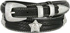 Genuine Leather Western Ranger Belt 1-3/8" Taper to 3/4" Wide - SIZE 38
