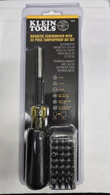 *NEW* Klein Tools 32510 Magnetic Screwdriver w/32PC Tamperproof Bit Set *SEALED*
