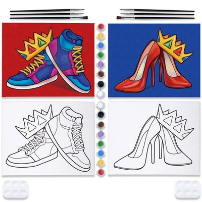 VOCHIC 2 Pack Paint Party Kits Pre-Drawn Canvas for Adults - Paint & Sip