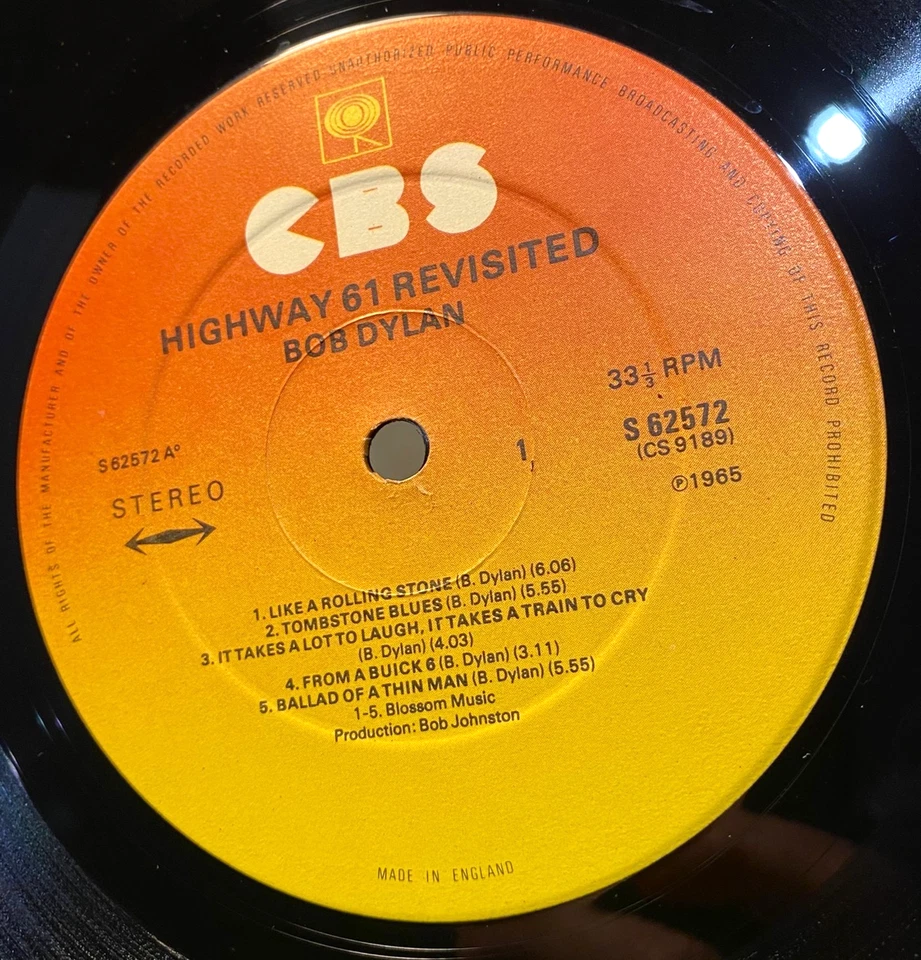BOB DYLAN - HIGHWAY 61 REVISITED LP VINYL N MINT Rare 70s UK Promo Demo Album - Image 3 of 4