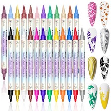 24 Colors Nail Art Pens Set, Nail Art Markers for 3D Nail Art, Nail Art Pens ...