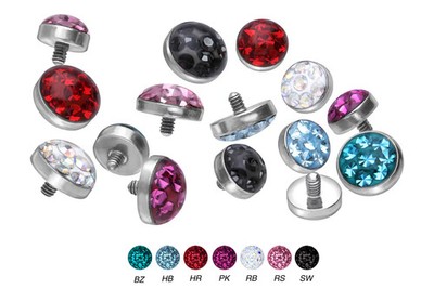 PIERCINGLINE  Universal Piercing Titan Dermal Anchor Aufsatz DISC + EPOXY