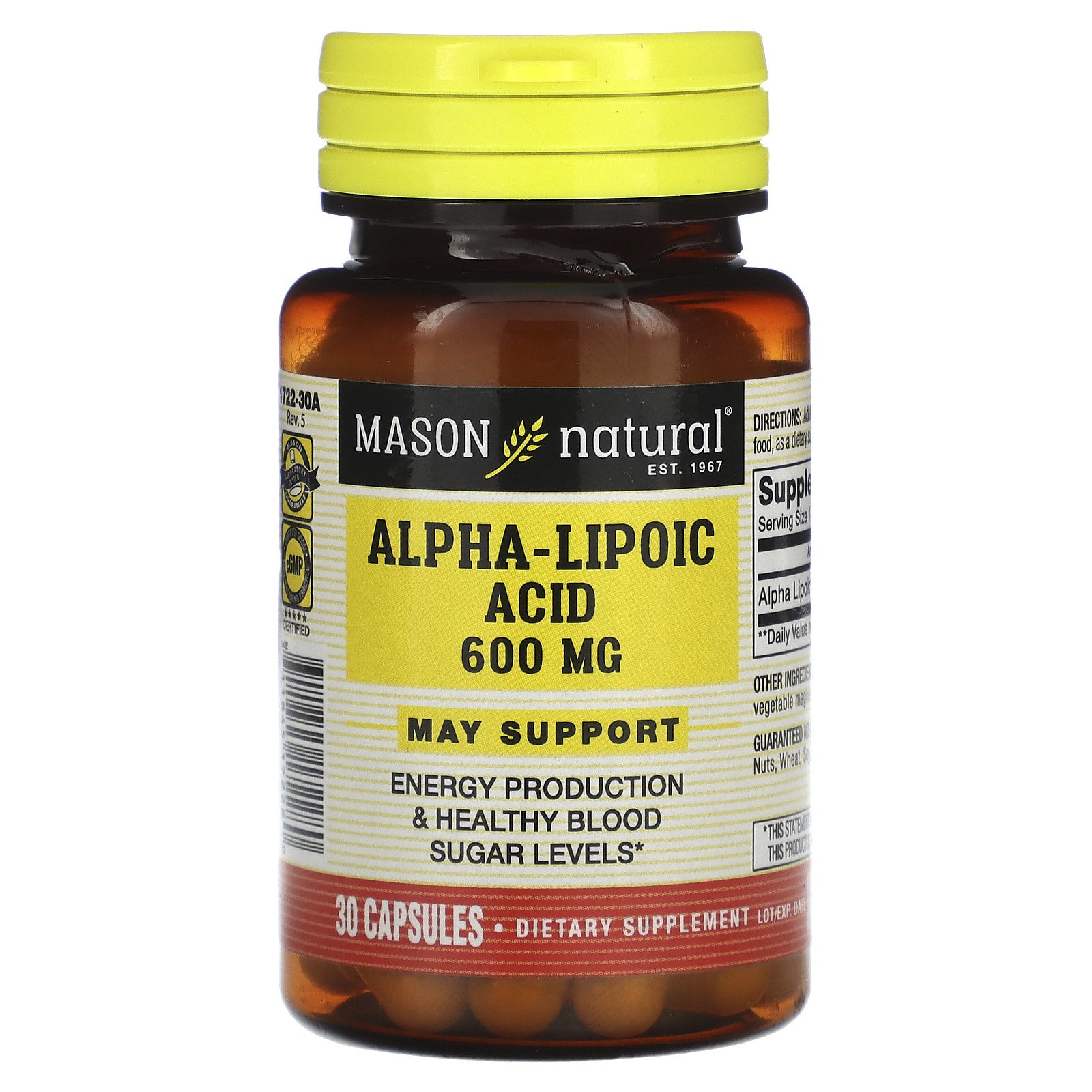 Alpha-Lipoic Acid 600 mg 30 Capsules 3290₽