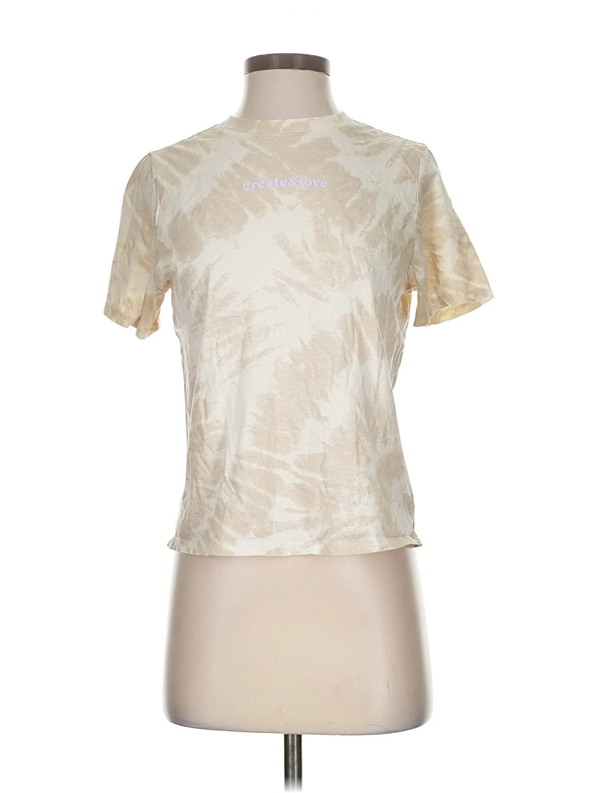 Divided by H&M Women Ivory Short Sleeve T-Shirt XS