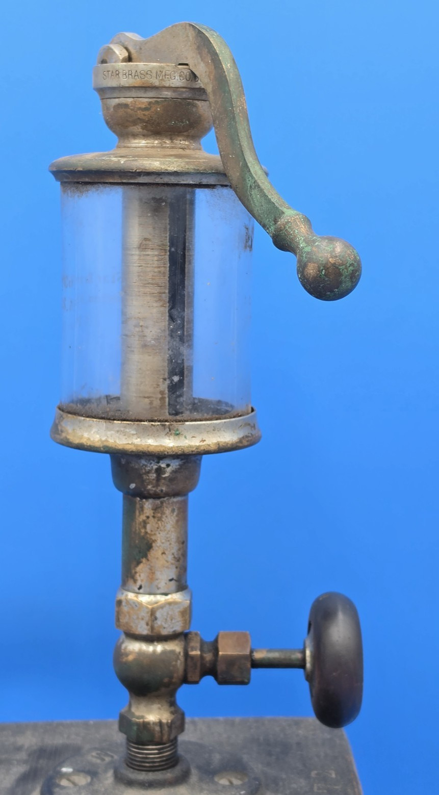 STAR BRASS 1 PINT, PUMPER SWING TOP BRASS OILER Gas & Steam Engine STEAMPUNK