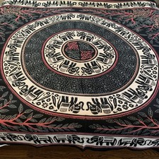 India Arts Handmade Elephant Tapestry 100x82 Black White Pink Boho Wall Decor