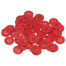 160pcs 24L Sewing Buttons 5/8" Resin Round Flat 4-Hole Craft Buttons, Red