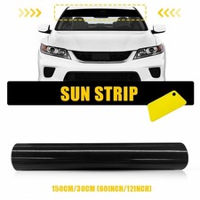 Universal Windshield Banner Black Vinyl Decal Sun Strip 60x12 Exc