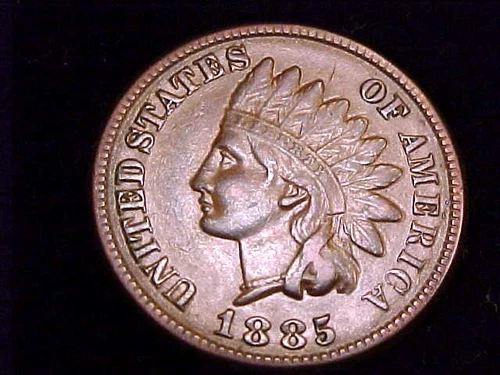 1885 Indian Head Cent, Extra Fine Grade. A nice coin.