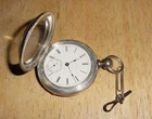 ANTIQUE ELGIN MODEL 1 #1168720 KEY WIND POCKET WATCH,11J,GRADE 13,MANF 1883-RUNS