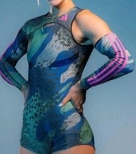 NWT Adidas Woman's SMALL Leotard 2023 Pro Elite Team w Sleeve HR5622