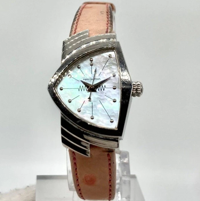 Hamilton Ventura H242111 Quartz Watch Shell Dial Silver New
