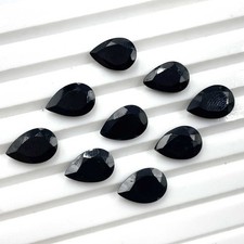 Natural Black Spinel Pear Cut Loose Gemstone lot 10 Pcs 8 12 MM 29.20 CT