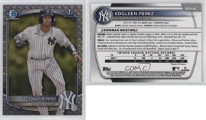 2025 Bowman Chrome Prospects Steel Metal Refractor /100 Edgleen Perez #BCP-80
