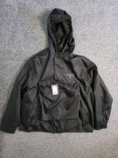 PRADA Re-Nylon Black Hooded Anorak Jacket Brand New with Tags Size M Oversized