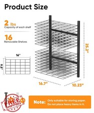 mocomax Wall Mount Art Drying Rack 16 Shelves Black for Studios Schools