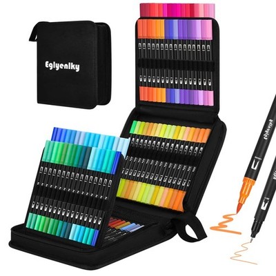 Eglyenlky Dual Brush Pens, Markers Adult Coloring Book,100 Colors Art Pens