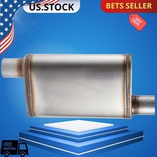 Universal 409 Stainless Straight-through Muffler 2.5in Offset Exhaust
