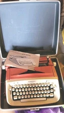 Vintage Retro Royal Safari Orange Manual Typewriter With Case 