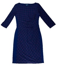 Lauren Ralph Lauren Women’s Size 4 Dress Navy Knee Length 3/4 Sleeves Zipper