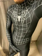 Black Venom Spiderman Cosplay Costume Adult Kids Halloween Jumpsuit Zentai Suit