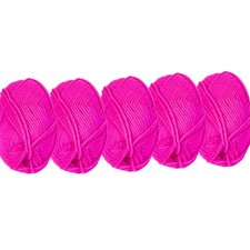 UV FLOOR - Lot De 5 Pelotes De Fils Rose Fluo - Spéciale Lumière Noire