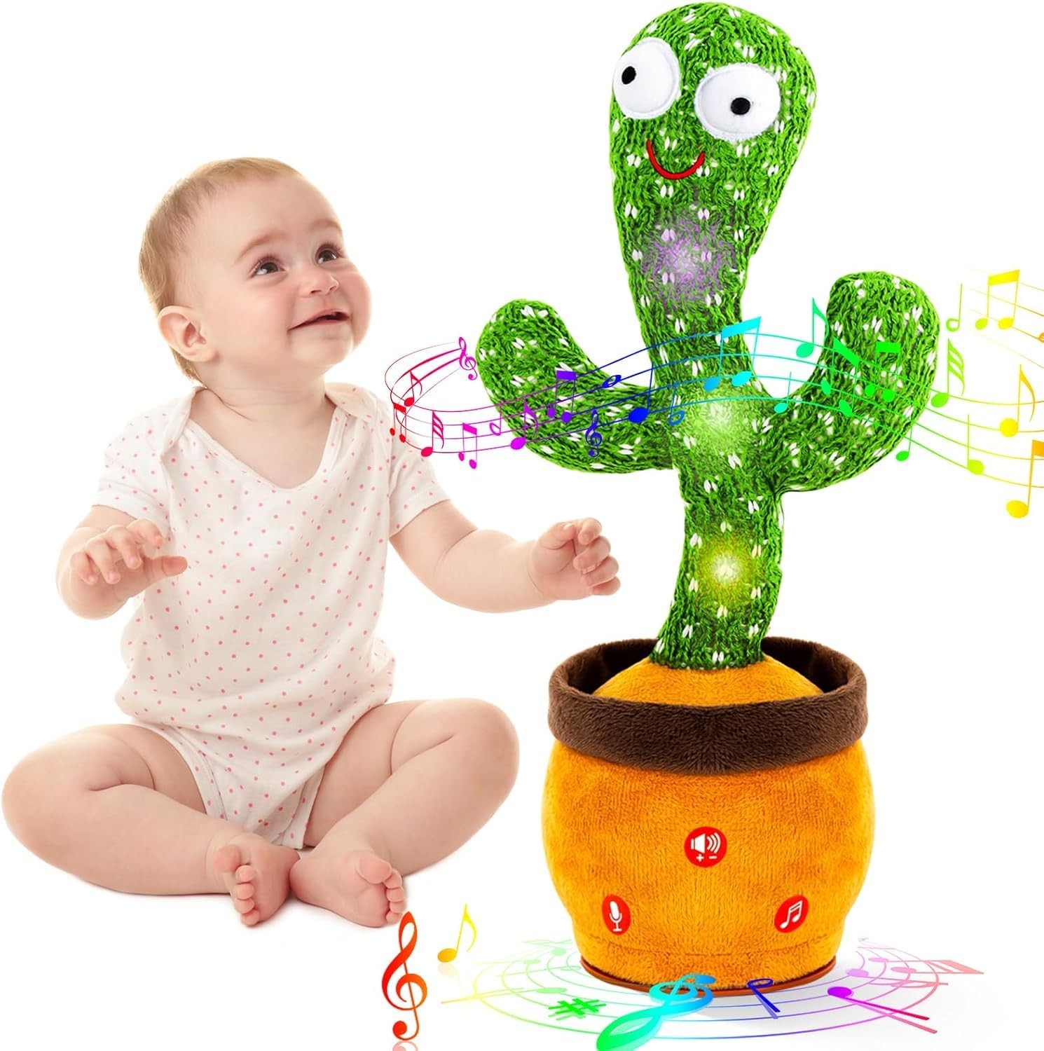 Dancing Talking Cactus Baby Toys, Interactive Toy Repeating 