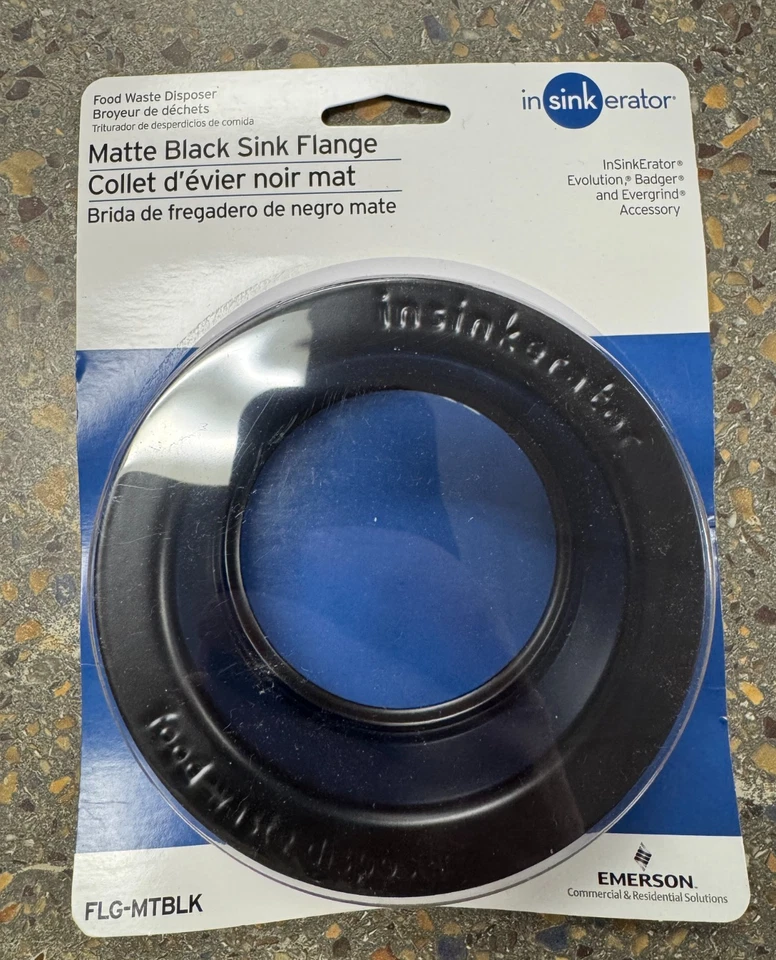 InSinkErator FLG-MTBLK Sink Flange for InSinkErator Garbage Disposal-Matte Black - Image 1 of 1