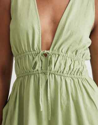 dress design in linen Juile Handworked Floral Prints Strap Dress in Silk Linen Blend L